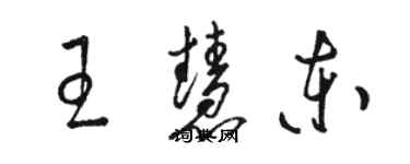 駱恆光王慧東草書個性簽名怎么寫