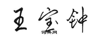 駱恆光王寶鐘行書個性簽名怎么寫