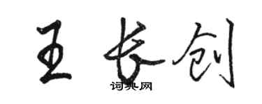 駱恆光王長創行書個性簽名怎么寫