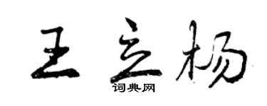曾慶福王立楊行書個性簽名怎么寫