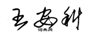 朱錫榮王安科草書個性簽名怎么寫