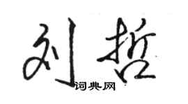 駱恆光劉哲行書個性簽名怎么寫