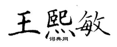 丁謙王熙敏楷書個性簽名怎么寫