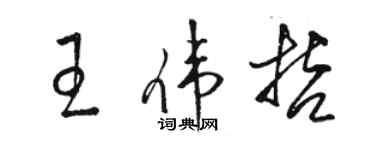 駱恆光王偉哲草書個性簽名怎么寫