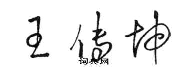 駱恆光王傳坤草書個性簽名怎么寫
