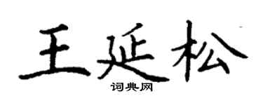 丁謙王延松楷書個性簽名怎么寫