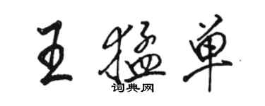 駱恆光王猛單行書個性簽名怎么寫