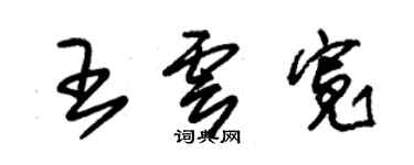 朱錫榮王雲寬草書個性簽名怎么寫