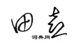 駱恆光田喜草書個性簽名怎么寫