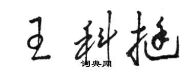 駱恆光王科挺草書個性簽名怎么寫