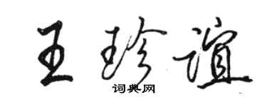 駱恆光王珍誼行書個性簽名怎么寫