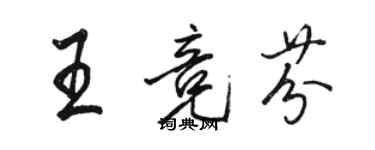 駱恆光王競芬行書個性簽名怎么寫
