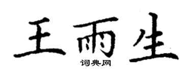 丁謙王雨生楷書個性簽名怎么寫