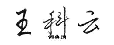 駱恆光王科雲行書個性簽名怎么寫