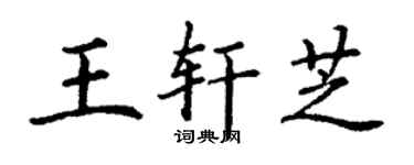 丁謙王軒芝楷書個性簽名怎么寫
