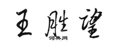 駱恆光王勝望行書個性簽名怎么寫