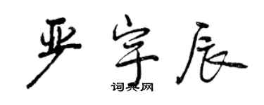 曾慶福嚴宇辰行書個性簽名怎么寫