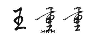 駱恆光王重重行書個性簽名怎么寫