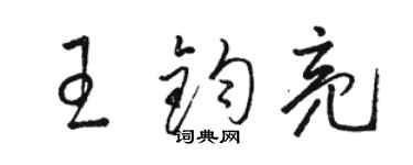 駱恆光王鈞亮草書個性簽名怎么寫