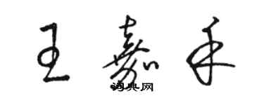 駱恆光王嘉禾草書個性簽名怎么寫