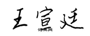 王正良王宣廷行書個性簽名怎么寫