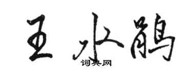 駱恆光王水鵑行書個性簽名怎么寫