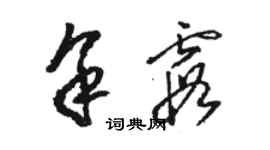 駱恆光餘霞草書個性簽名怎么寫