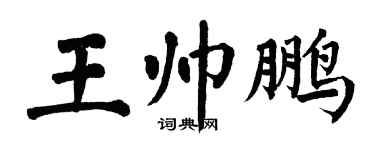 翁闓運王帥鵬楷書個性簽名怎么寫