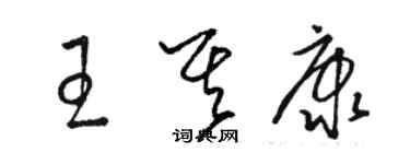 駱恆光王其康草書個性簽名怎么寫