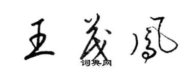 梁錦英王茂鳳草書個性簽名怎么寫