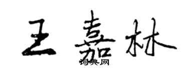 曾慶福王嘉林行書個性簽名怎么寫