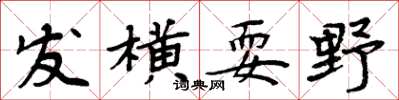 周炳元發橫耍野楷書怎么寫