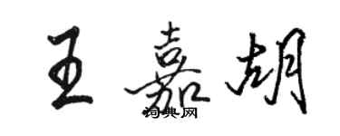 駱恆光王嘉胡行書個性簽名怎么寫