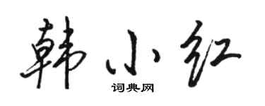 駱恆光韓小紅行書個性簽名怎么寫