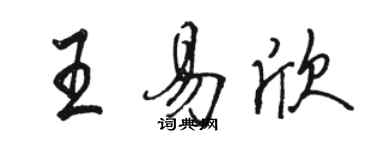 駱恆光王易欣行書個性簽名怎么寫