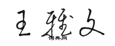 駱恆光王雅文草書個性簽名怎么寫