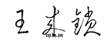 駱恆光王來鎖草書個性簽名怎么寫