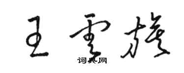 駱恆光王雲旗草書個性簽名怎么寫