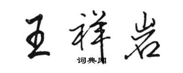 駱恆光王祥岩行書個性簽名怎么寫