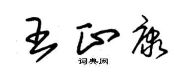 朱錫榮王正康草書個性簽名怎么寫