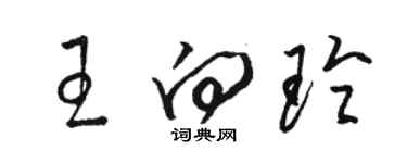 駱恆光王向玲草書個性簽名怎么寫