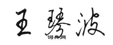 駱恆光王琴波行書個性簽名怎么寫