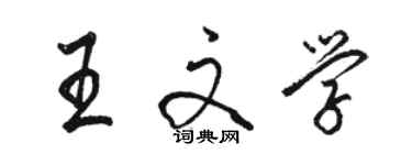 駱恆光王文學行書個性簽名怎么寫