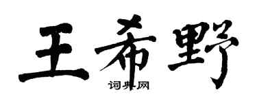 翁闓運王希野楷書個性簽名怎么寫