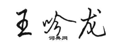 駱恆光王吟龍行書個性簽名怎么寫