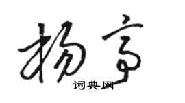 駱恆光楊亭草書個性簽名怎么寫