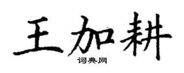 丁謙王加耕楷書個性簽名怎么寫