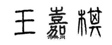 曾慶福王嘉棋篆書個性簽名怎么寫