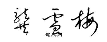 梁錦英龔雪梅草書個性簽名怎么寫