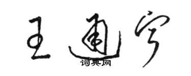 駱恆光王通寧草書個性簽名怎么寫